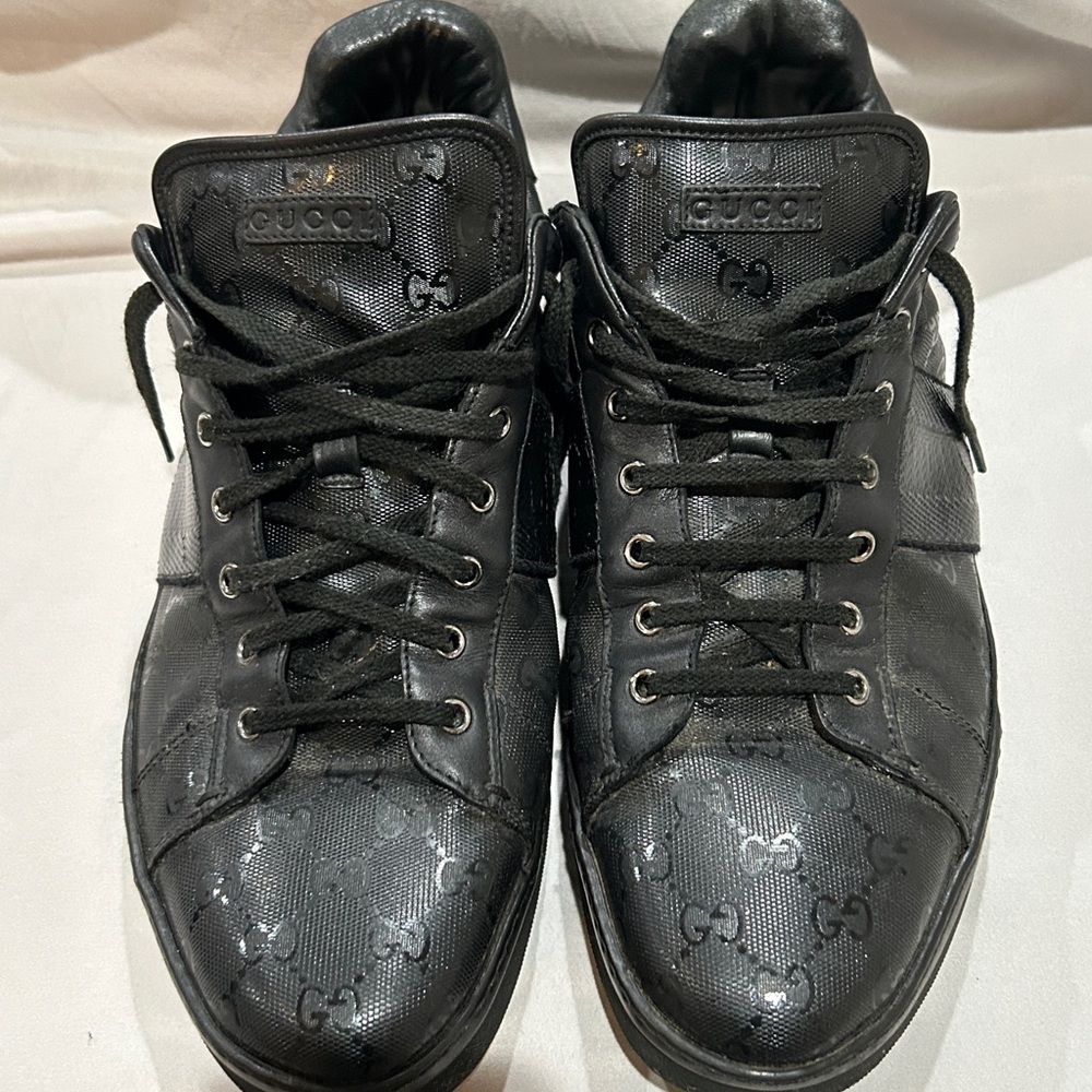 Gucci Men's Black Patterned Sneakers